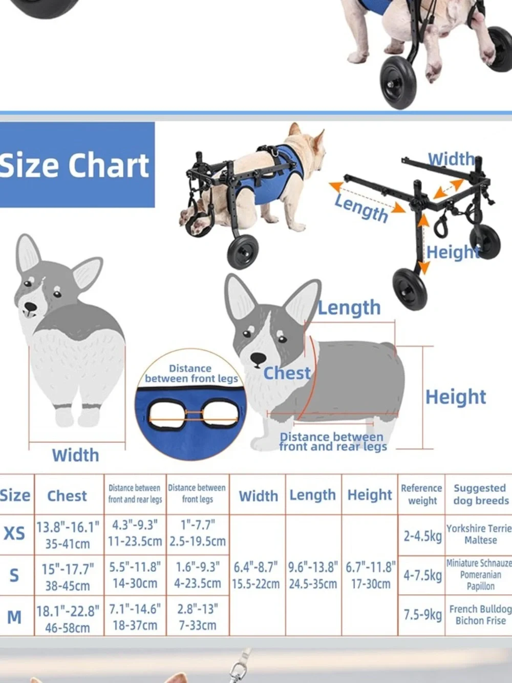 Adjustable Small Dog Wheelchair - Mobility Aid for Disabled Pets,x-Small Dog